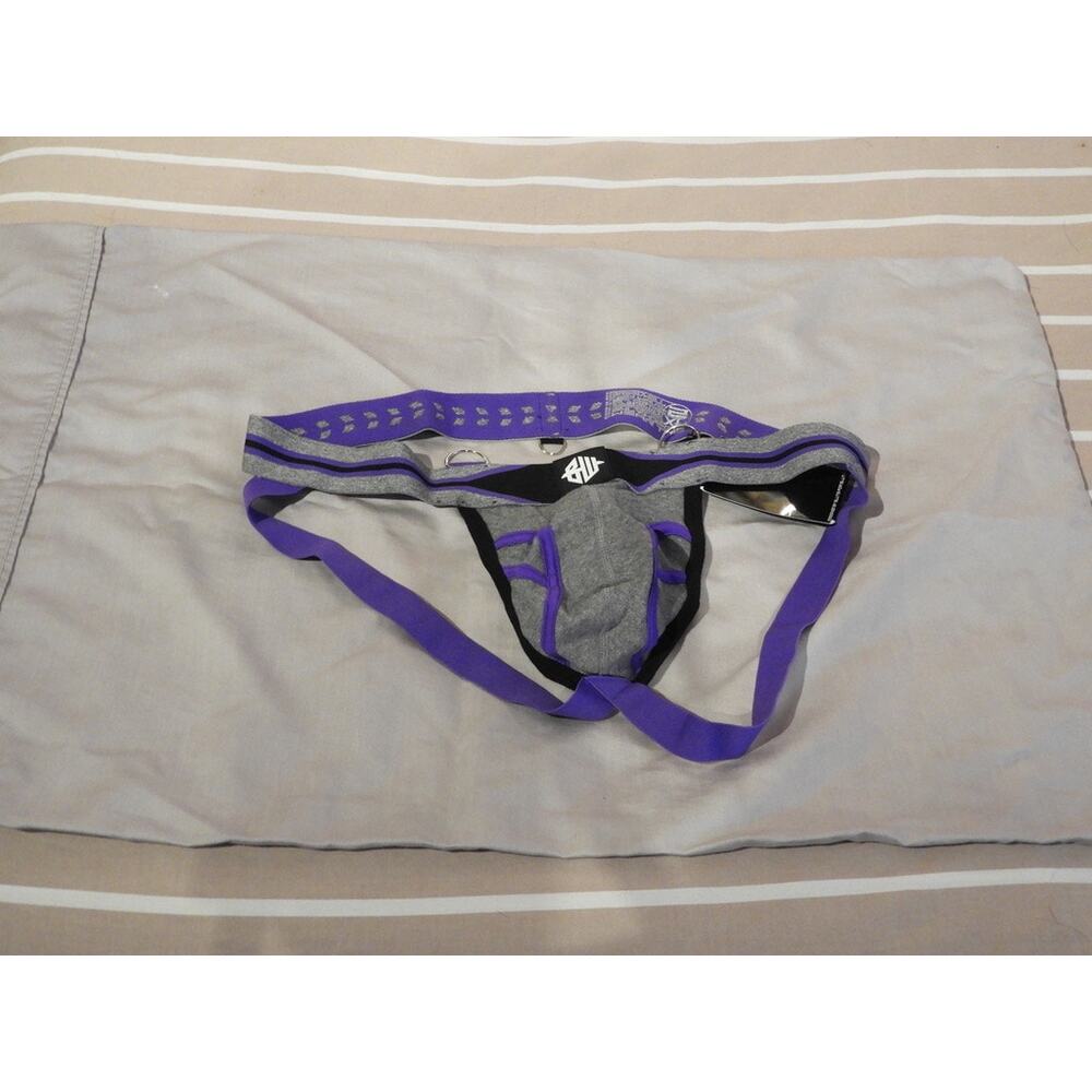 Breedwell Jock | Grey + Purple | Gym Kink with a Pop of Power Bottom XL